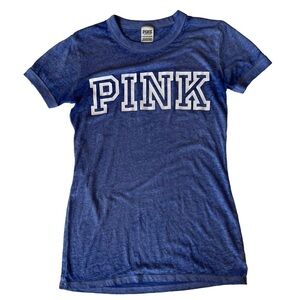 Victoria's Secret Pink Burnout Blue T-Shirt Size XS